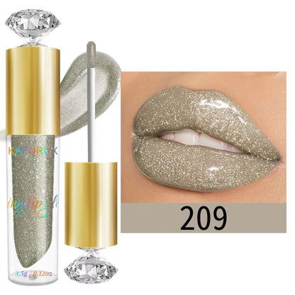 LustreGlow Diamond Shimmer Lip Gloss  Moisturizing Glitter Liquid Lipstick In 9 Colors 9