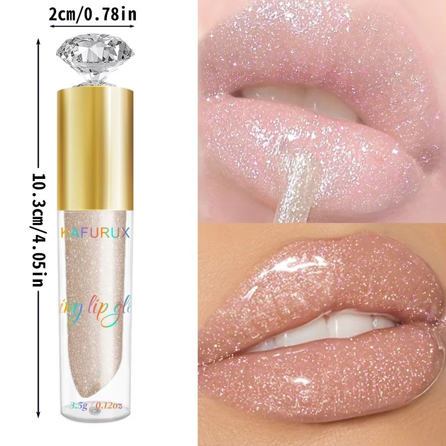 LustreGlow Diamond Shimmer Lip Gloss  Moisturizing Glitter Liquid Lipstick In 9 Colors 4