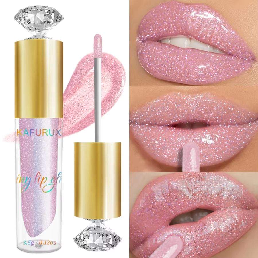LustreGlow Diamond Shimmer Lip Gloss  Moisturizing Glitter Liquid Lipstick In 9 Colors 5