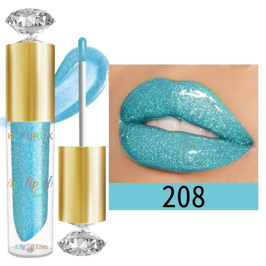 LustreGlow Diamond Shimmer Lip Gloss  Moisturizing Glitter Liquid Lipstick In 9 Colors 8