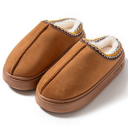 Women Autumn Winter Home Slippers Open-Toe Cross Band Linen Soled Indoor Slides Non-Slip Bathroom Slippers