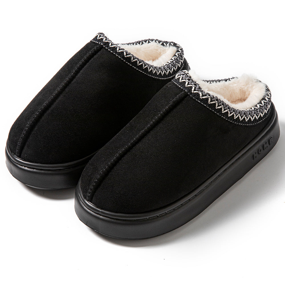 Women Autumn Winter Home Slippers Open-Toe Cross Band Linen Soled Indoor Slides Non-Slip Bathroom Slippers