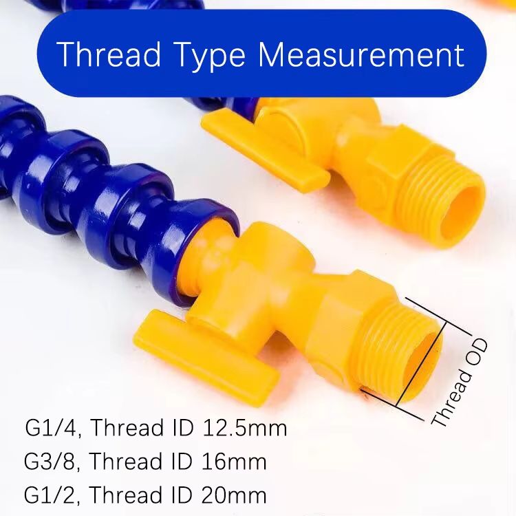 FlexiFlow Pneumatic Tube  14 38 12 BPS Male Thread Flexible Coolant Pipe For CNC And Lathe Machines 1