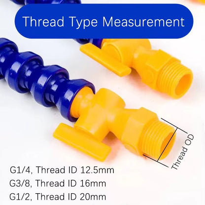 FlexiFlow Pneumatic Tube  14 38 12 BPS Male Thread Flexible Coolant Pipe For CNC And Lathe Machines 1