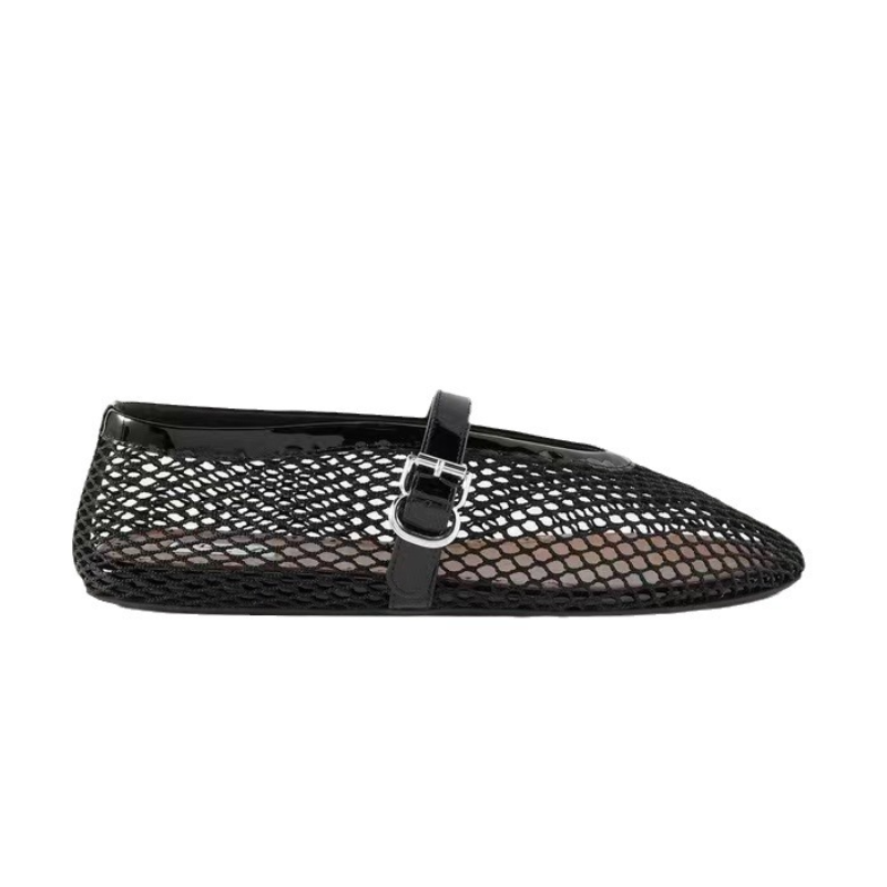 Fashion Women Mesh Sandals Hollow Out Flats, Retro Comfort Shallow Mouth Beach Shoes Female Casual Slippers