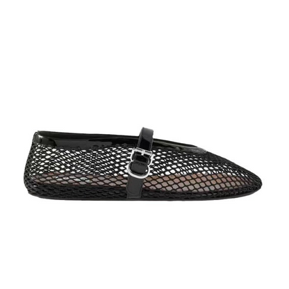 Fashion Women Mesh Sandals Hollow Out Flats, Retro Comfort Shallow Mouth Beach Shoes Female Casual Slippers