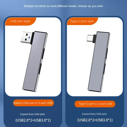 3 Port Type C Hub for PC, Laptop, Notebook, 3 in 1 USB Hub OTG USB 3.0, Type C 3.0 to 3 USB Splitter Hub Speed