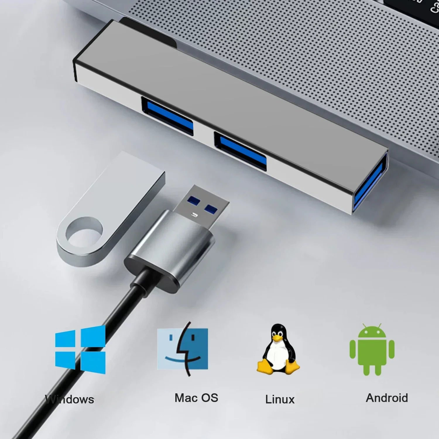 3 Port Type C Hub for PC, Laptop, Notebook, 3 in 1 USB Hub OTG USB 3.0, Type C 3.0 to 3 USB Splitter Hub Speed