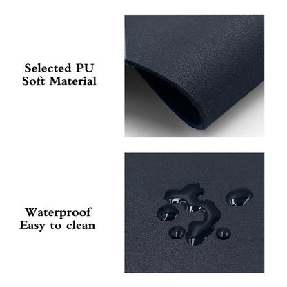 Non-slip waterproof PU mouse pad, small leather gaming desk mat, anti-scratch easy-clean pad for laptop PC