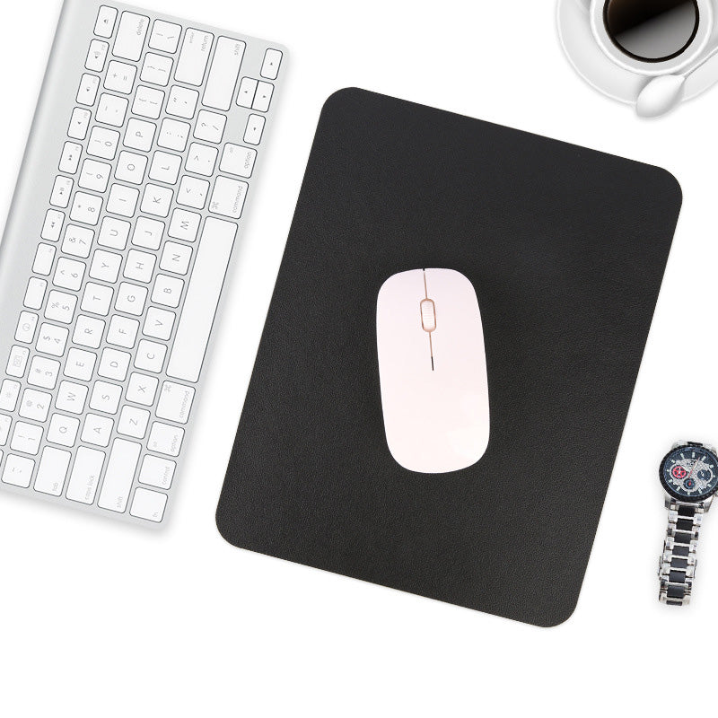 Non-slip waterproof PU mouse pad, small leather gaming desk mat, anti-scratch easy-clean pad for laptop PC