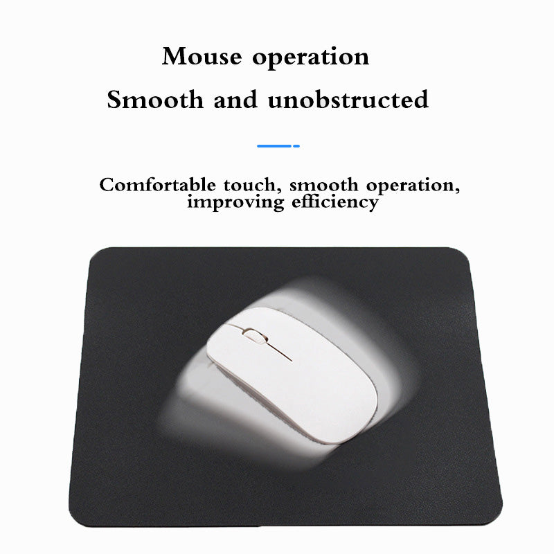 Non-slip waterproof PU mouse pad, small leather gaming desk mat, anti-scratch easy-clean pad for laptop PC