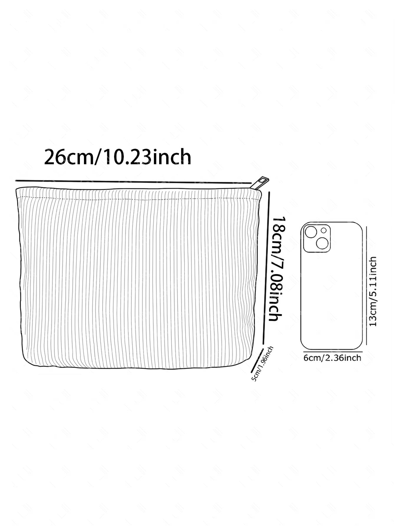 Branch Bird Corduroy Makeup Bag  Lightweight Multifunctional Cosmetic  Travel Pouch 2