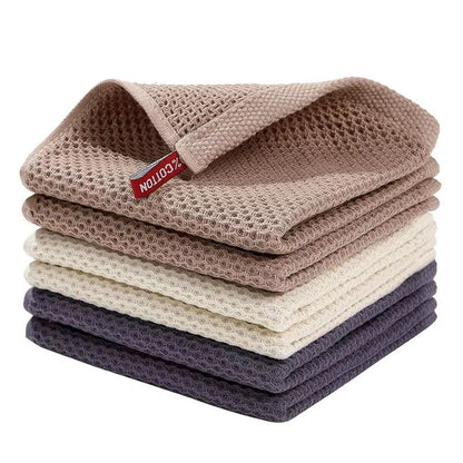 Soft Cotton Dishcloths – Absorbent Honeycomb Kitchen Towels & Multipurpose Wash Cloths