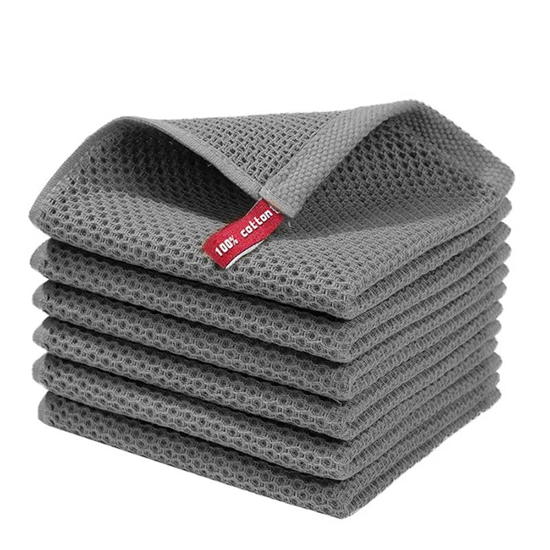 Soft Cotton Dishcloths  Absorbent Honeycomb Kitchen Towels  Multipurpose Wash Cloths 9