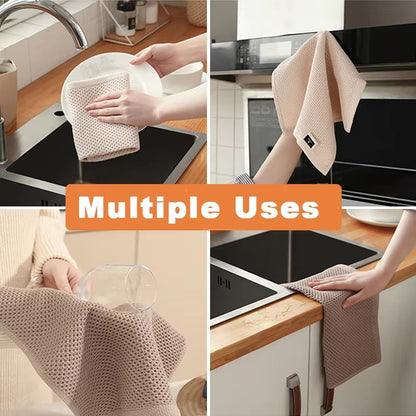 Soft Cotton Dishcloths  Absorbent Honeycomb Kitchen Towels  Multipurpose Wash Cloths 3