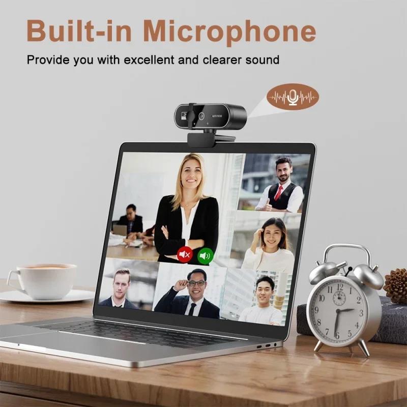 Full HD 1080P Webcams For PC 4K Webcam Video Camera 2K Autofocus Streaming Web Cam With Microphone 3
