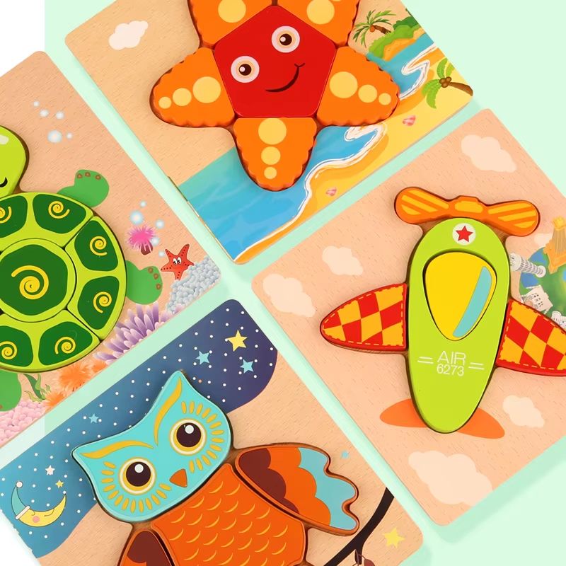 3D Wooden Animal Puzzle  Early Learning Educational Toy For Toddlers  Kids 1
