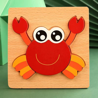 3D Wooden Animal Puzzle  Early Learning Educational Toy For Toddlers  Kids 10