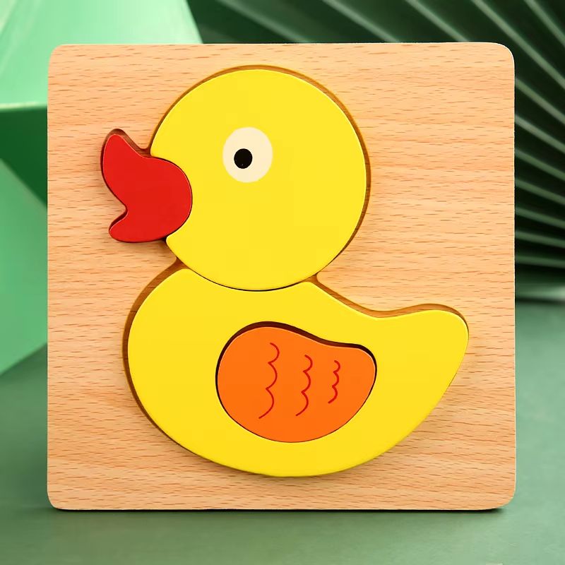 3D Wooden Animal Puzzle  Early Learning Educational Toy For Toddlers  Kids 12