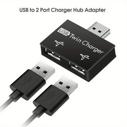 Mini USB Hub Adapter Extender, 1 to 2 Ports High Speed USB2.0, Female Splitter Box for PC Laptop U-Disk Card Reader
