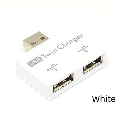 Mini USB Hub Adapter Extender, 1 to 2 Ports High Speed USB2.0, Female Splitter Box for PC Laptop U-Disk Card Reader