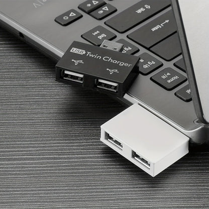 Mini USB Hub Adapter Extender, 1 to 2 Ports High Speed USB2.0, Female Splitter Box for PC Laptop U-Disk Card Reader