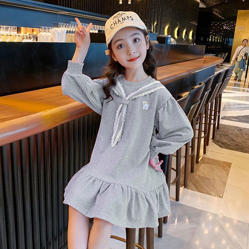 2025 New Girls Princess Dresses, Preppy Style Long Sleeve, Influencer Fashion for Spring and Autumn
