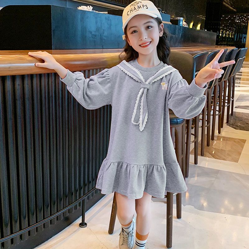 2025 New Girls Princess Dresses, Preppy Style Long Sleeve, Influencer Fashion for Spring and Autumn