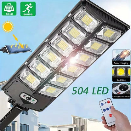504 LED Solar Street Light  UltraBright Outdoor Motion Sensor With Remote Control  Waterproof Desig 1