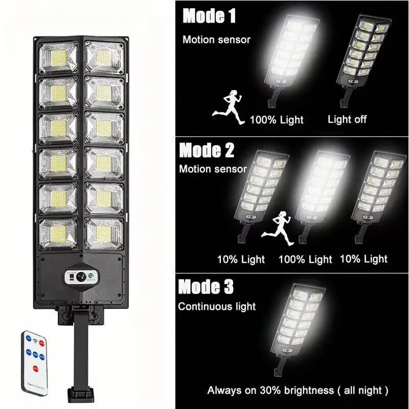 504 LED Solar Street Light  UltraBright Outdoor Motion Sensor With Remote Control  Waterproof Desig 2