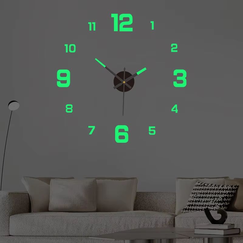Luminous Digital Wall Clock  Silent DIY 3D Stereo Design For Living Room  Bedroom Decor 10