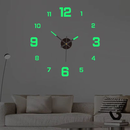 Luminous Digital Wall Clock  Silent DIY 3D Stereo Design For Living Room  Bedroom Decor 10