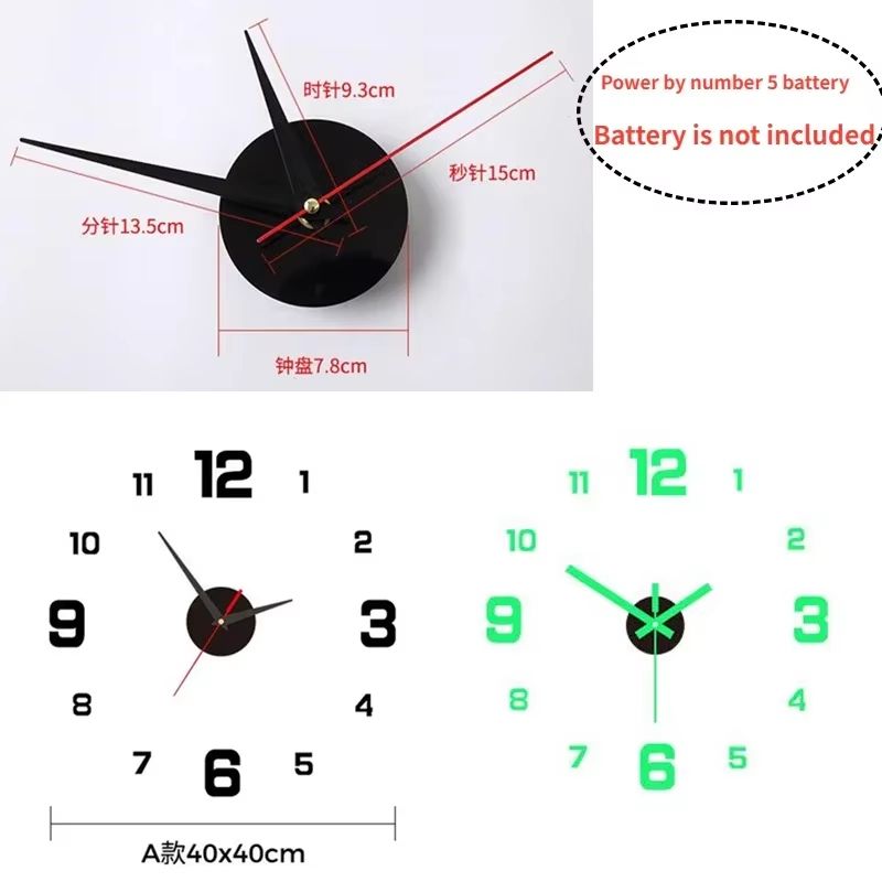 Luminous Digital Wall Clock  Silent DIY 3D Stereo Design For Living Room  Bedroom Decor 3