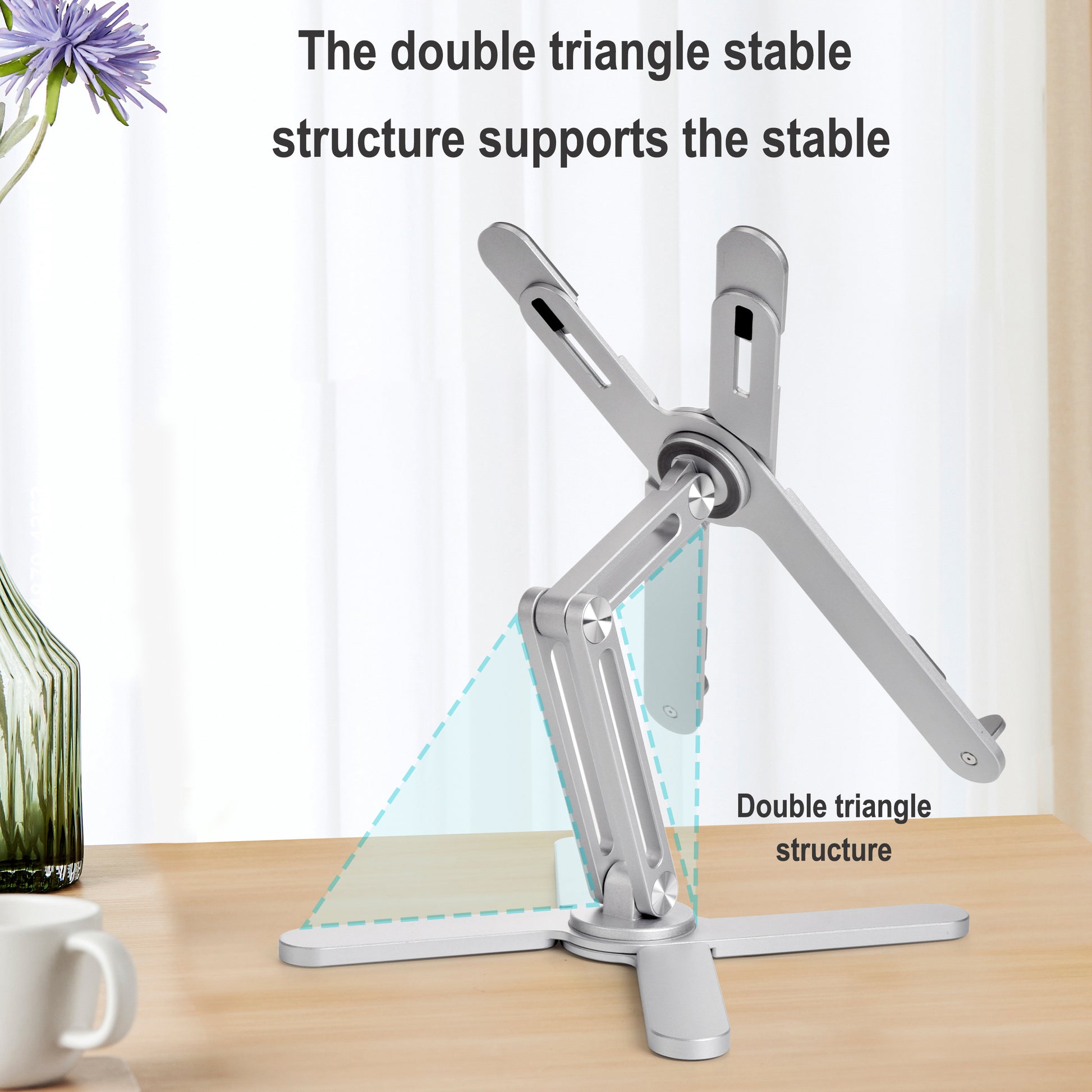 Portable X Type Bracket for Laptop, Foldable Laptop Stand, Adjustable Aluminum Alloy