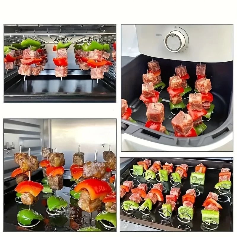 10 Piece Stainless Steel Skewer Set for Air Fryer Grill Oven