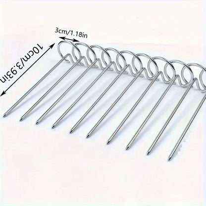 10 Piece Stainless Steel Skewer Set For Air Fryer Grill Oven 4