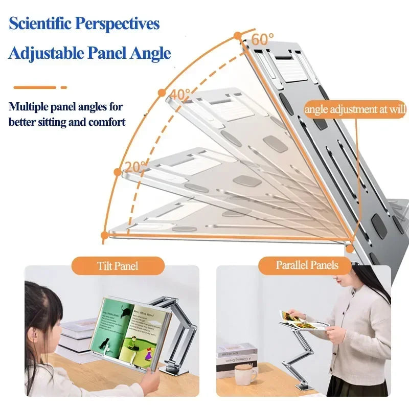 Adjustable Foldable Laptop Stand Holder, Eary Laptop Mount for Desk, 360° Rotating Arm for Notebook up to 17 inch