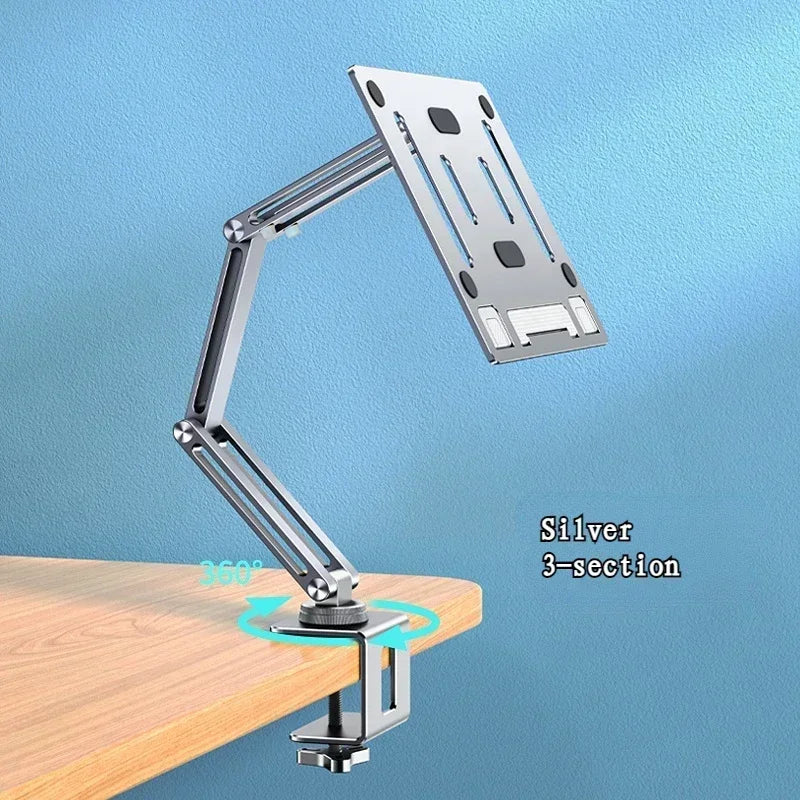 Adjustable Foldable Laptop Stand Holder, Eary Laptop Mount for Desk, 360° Rotating Arm for Notebook up to 17 inch