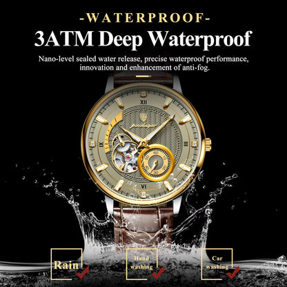 POEDAGAR Mens Automatic Mechanical Watch  Luxury Tourbillon Design Waterproof  Luminous Sport Style 1