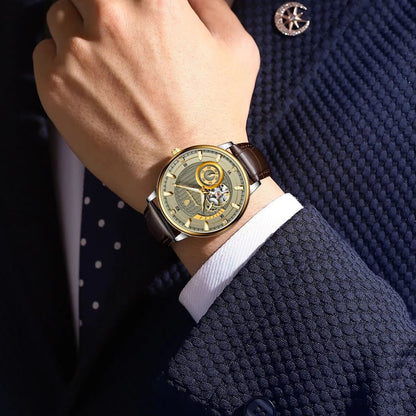 POEDAGAR Mens Automatic Mechanical Watch  Luxury Tourbillon Design Waterproof  Luminous Sport Style 3