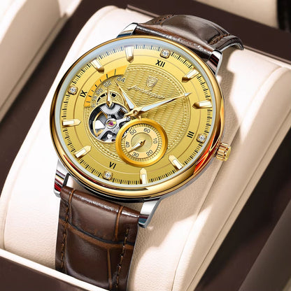 POEDAGAR Mens Automatic Mechanical Watch  Luxury Tourbillon Design Waterproof  Luminous Sport Style 9