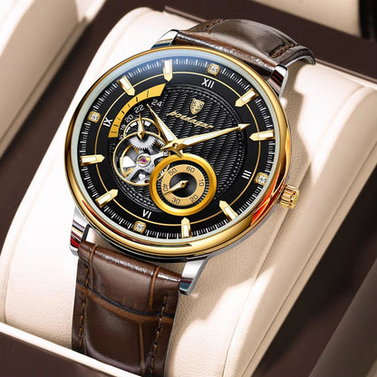 POEDAGAR Mens Automatic Mechanical Watch  Luxury Tourbillon Design Waterproof  Luminous Sport Style 7