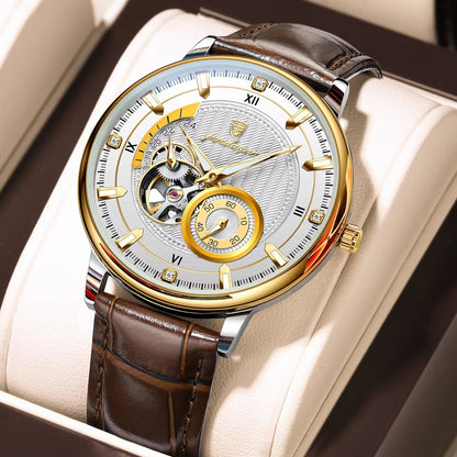 POEDAGAR Mens Automatic Mechanical Watch  Luxury Tourbillon Design Waterproof  Luminous Sport Style 8