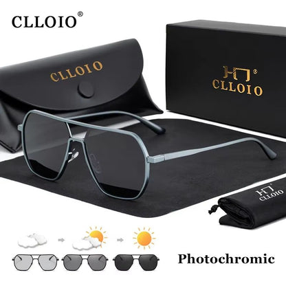 Aluminum Photochromic Sunglasses – Polarized Anti-Glare Chameleon Glasses for Men & Women