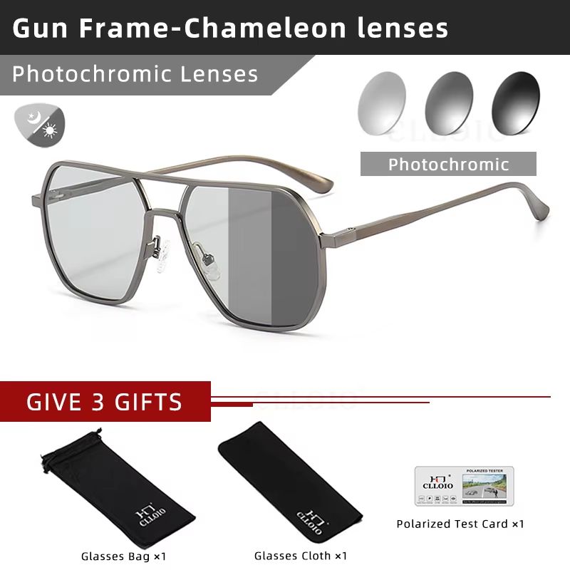 Aluminum Photochromic Sunglasses  Polarized AntiGlare Chameleon Glasses For Men  Women 9