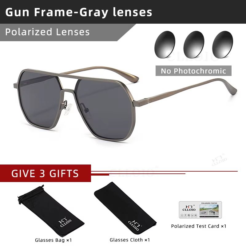 Aluminum Photochromic Sunglasses  Polarized AntiGlare Chameleon Glasses For Men  Women 10