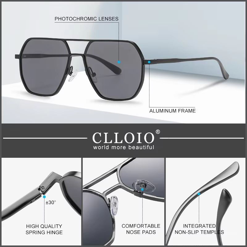 Aluminum Photochromic Sunglasses  Polarized AntiGlare Chameleon Glasses For Men  Women 4