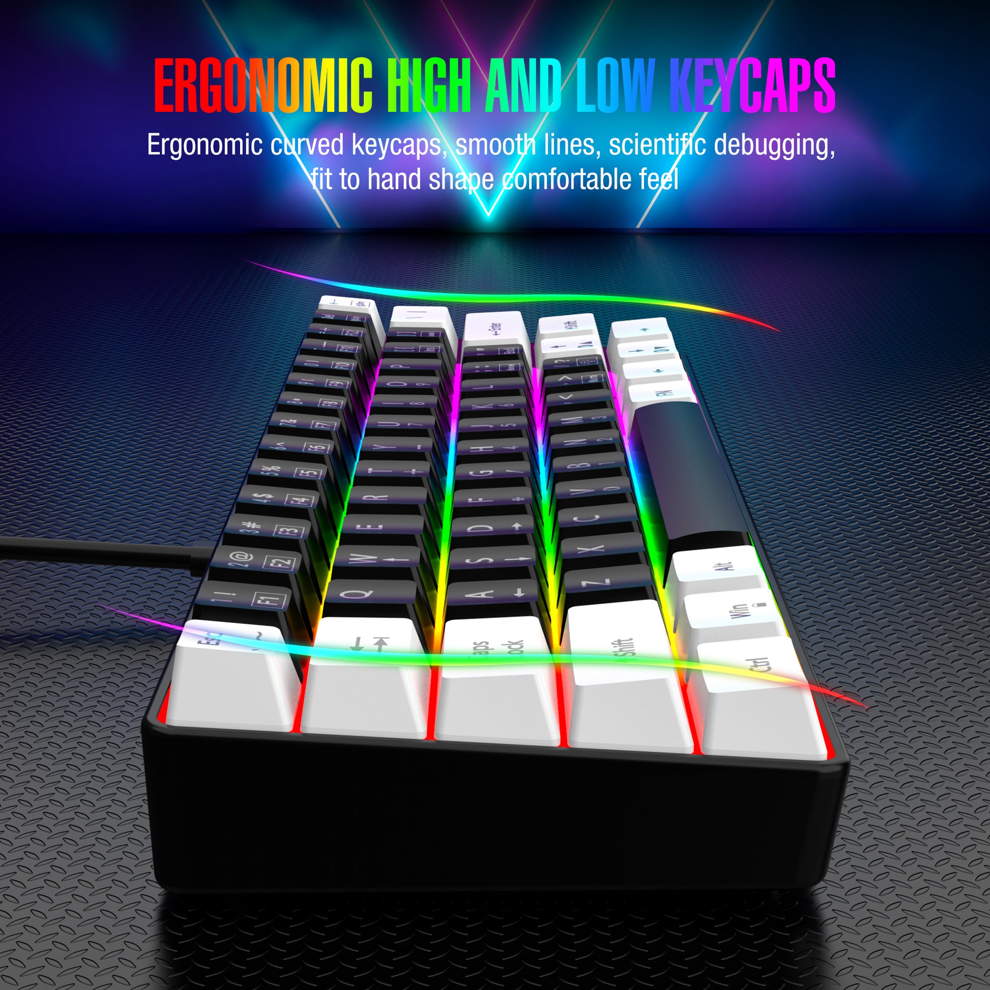 RGB backlit ultra-small wired game keyboard, waterproof portable, computer MAC gaming keyboard