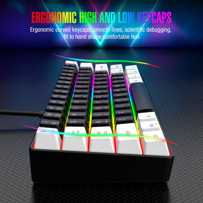 RGB backlit ultra-small wired game keyboard, waterproof portable, computer MAC gaming keyboard