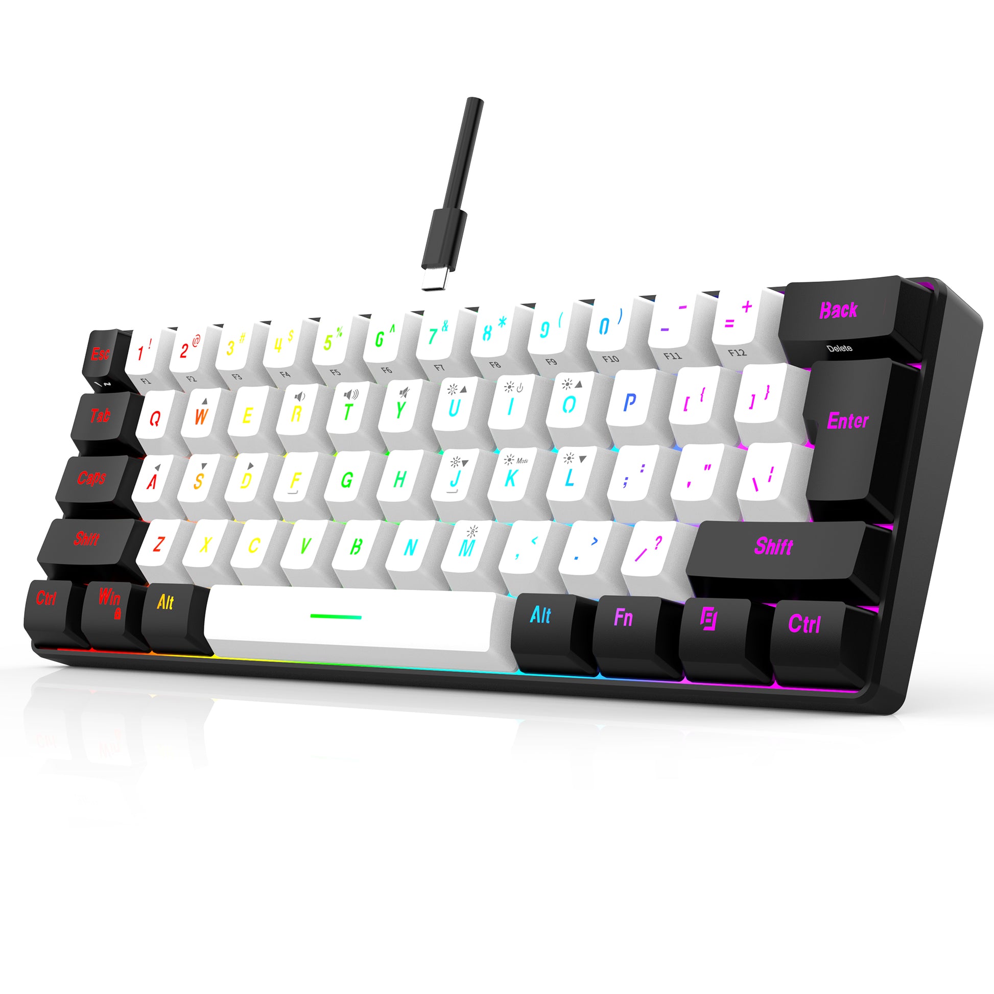 RGB backlit ultra-small wired game keyboard, waterproof portable, computer MAC gaming keyboard